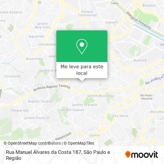 Rua Manuel Álvares da Costa 187 mapa