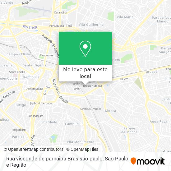 Rua   visconde de parnaiba   Bras   são paulo mapa