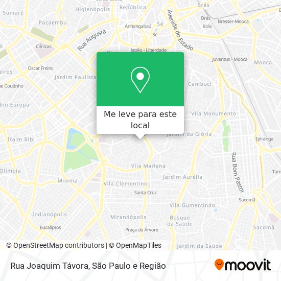 Rua Joaquim Távora mapa