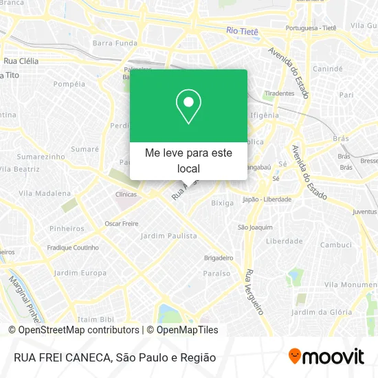 RUA FREI CANECA mapa