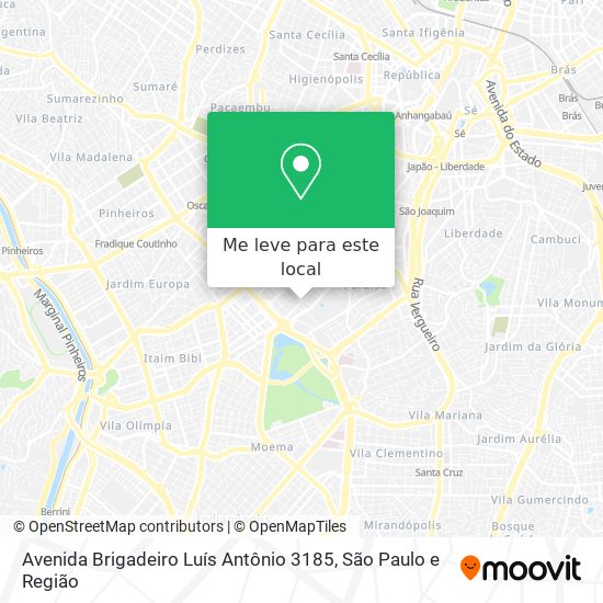 Avenida Brigadeiro Luís Antônio 3185 mapa
