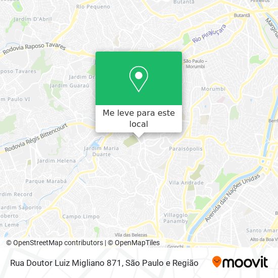 Rua Doutor Luiz Migliano 871 mapa