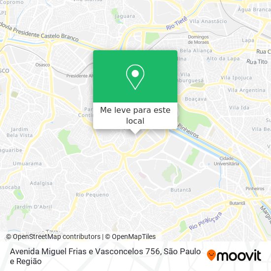 Avenida Miguel Frias e Vasconcelos 756 mapa