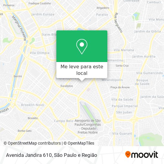 Avenida Jandira 610 mapa