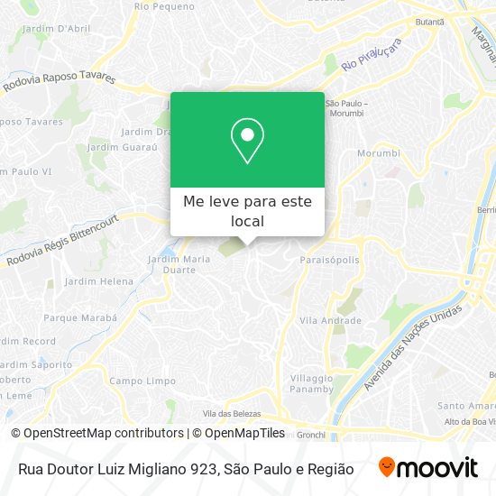 Rua Doutor Luiz Migliano 923 mapa