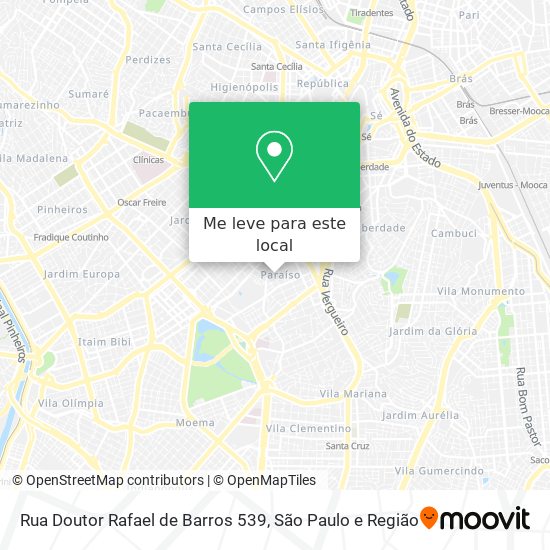 Rua Doutor Rafael de Barros 539 mapa