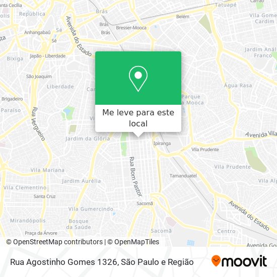 Rua Agostinho Gomes 1326 mapa