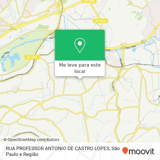 RUA PROFESSOR ANTONIO DE CASTRO LOPES mapa