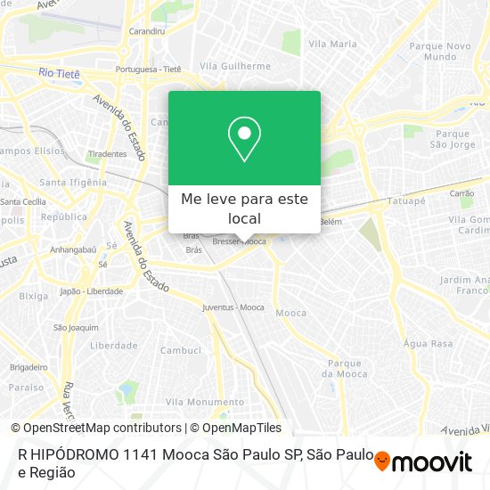 R  HIPÓDROMO   1141 Mooca   São Paulo SP mapa