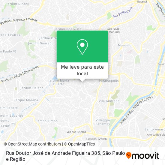 Rua Doutor José de Andrade Figueira 385 mapa