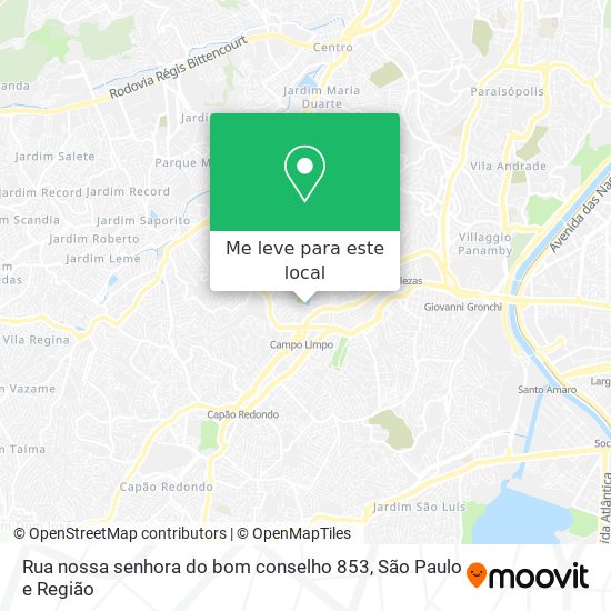 Rua nossa senhora do bom conselho  853 mapa