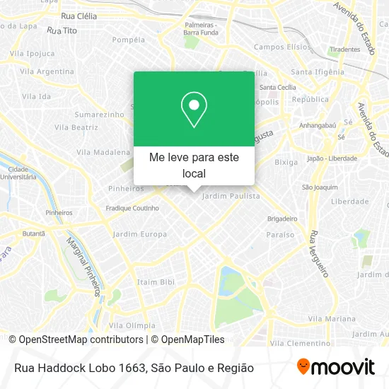 Rua Haddock Lobo 1663 mapa