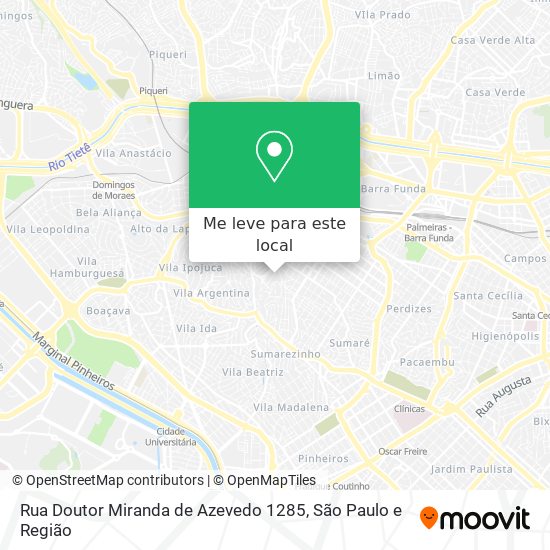 Rua Doutor Miranda de Azevedo  1285 mapa