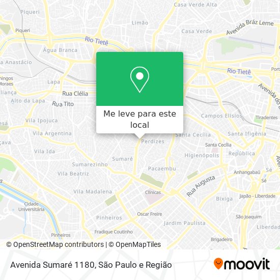 Avenida Sumaré 1180 mapa