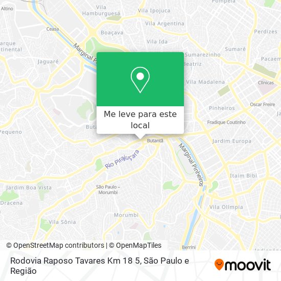 Rodovia Raposo Tavares Km 18 5 mapa