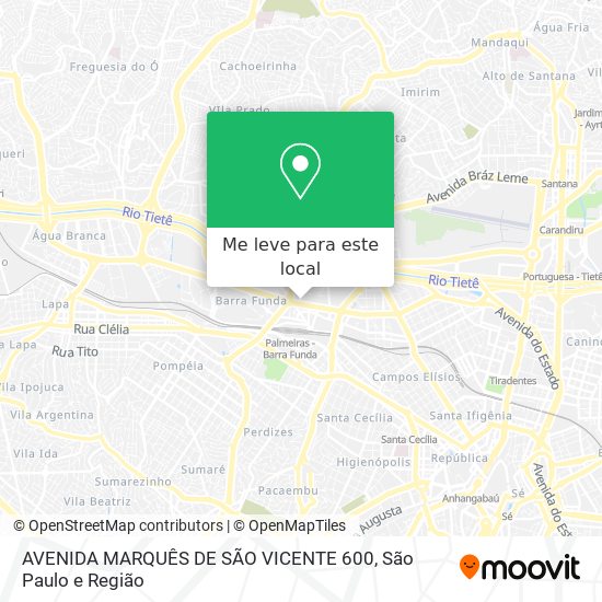 AVENIDA MARQUÊS DE SÃO VICENTE 600 mapa