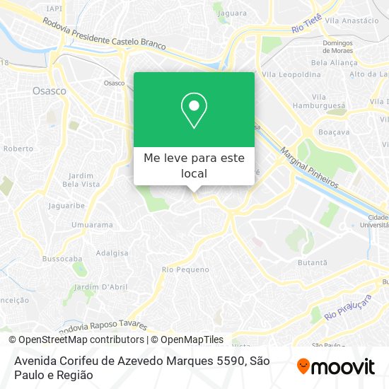 Avenida Corifeu de Azevedo Marques 5590 mapa