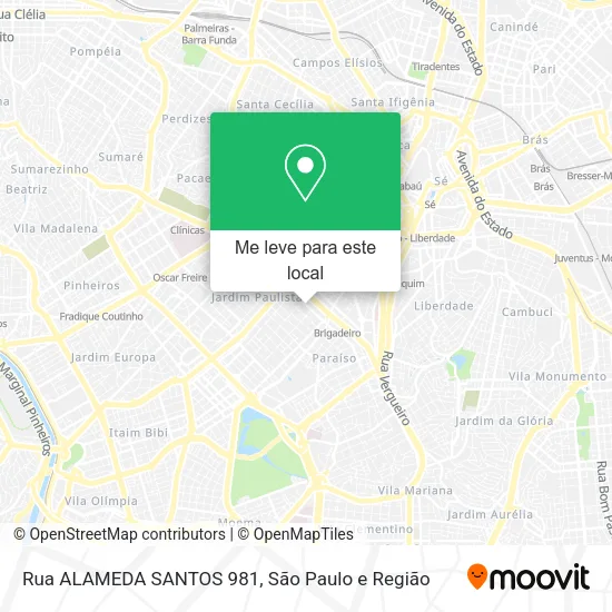 Rua ALAMEDA SANTOS 981 mapa