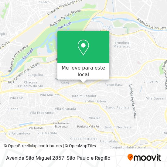 Avenida São Miguel 2857 mapa