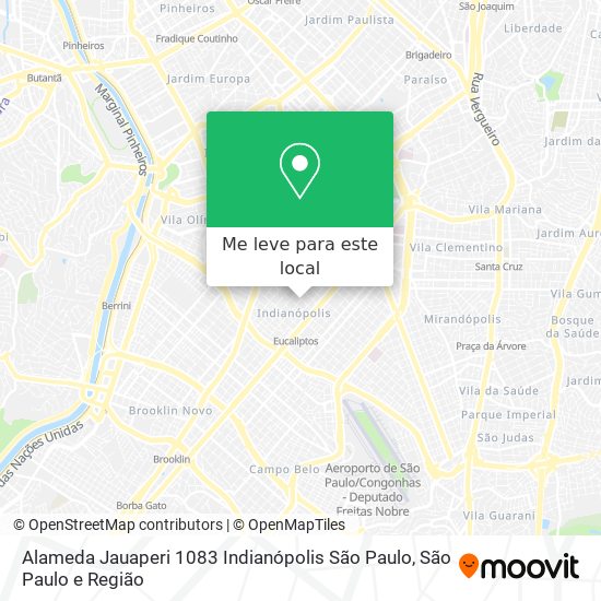 Alameda Jauaperi  1083   Indianópolis  São Paulo mapa