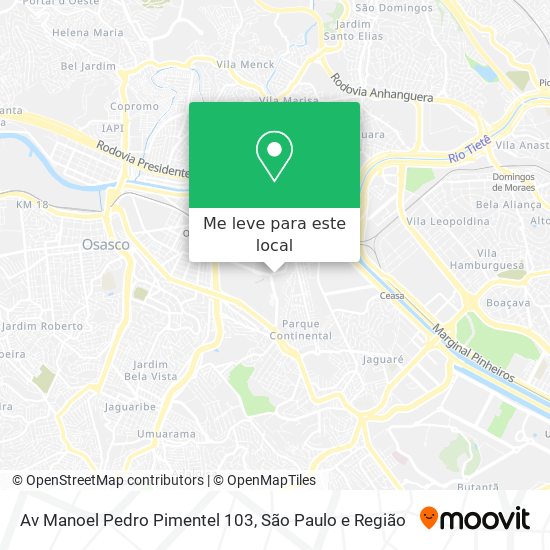 Av Manoel Pedro Pimentel 103 mapa