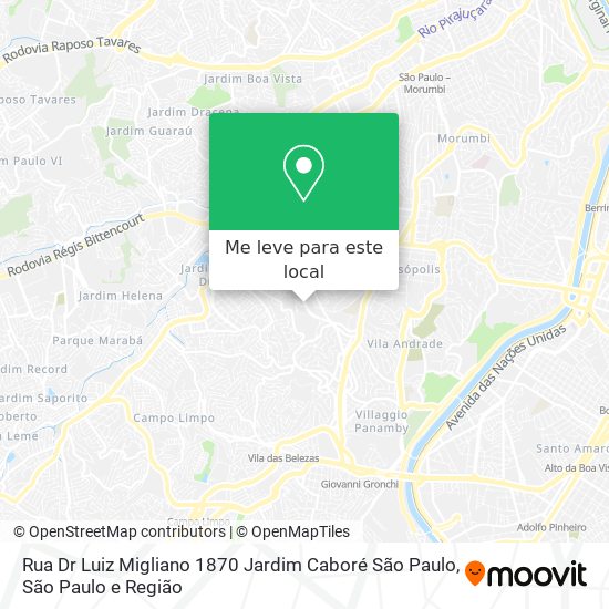 Rua Dr  Luiz Migliano  1870  Jardim Caboré  São Paulo mapa