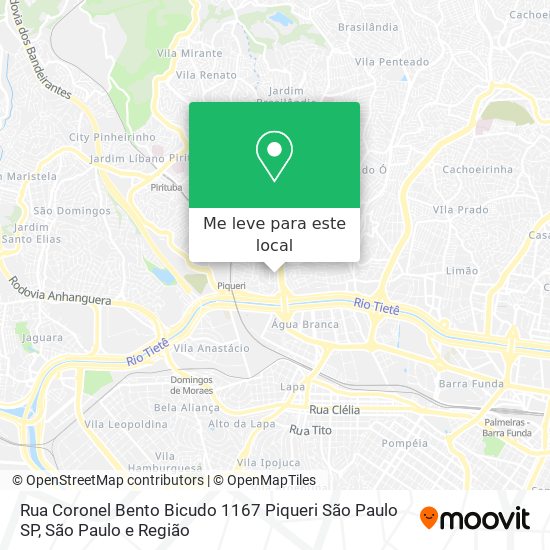 Rua Coronel Bento Bicudo  1167   Piqueri   São Paulo   SP mapa