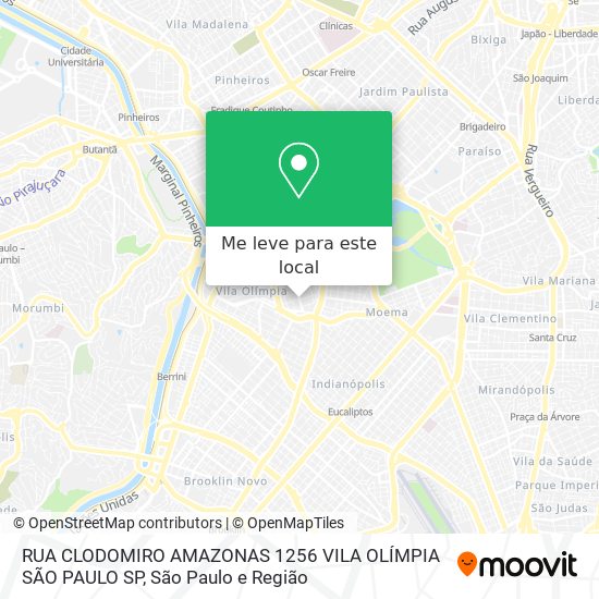 RUA CLODOMIRO AMAZONAS  1256 VILA OLÍMPIA  SÃO PAULO SP mapa