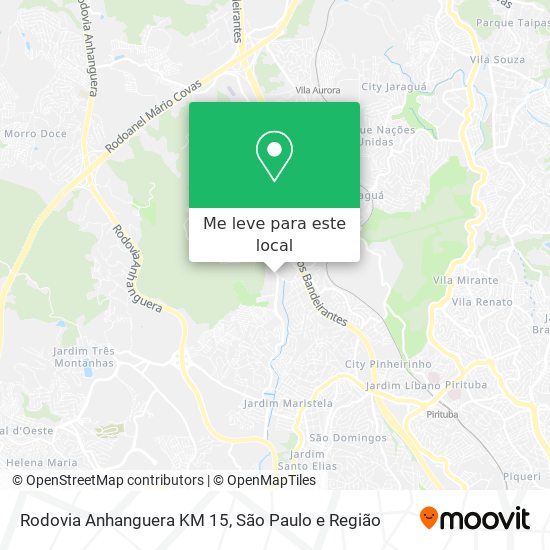 Rodovia Anhanguera KM 15 mapa
