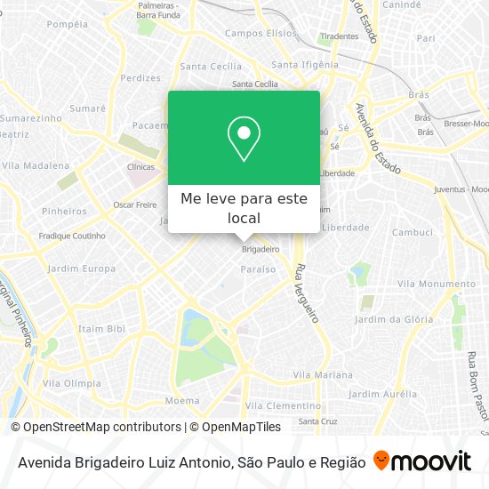 Avenida Brigadeiro Luiz Antonio mapa