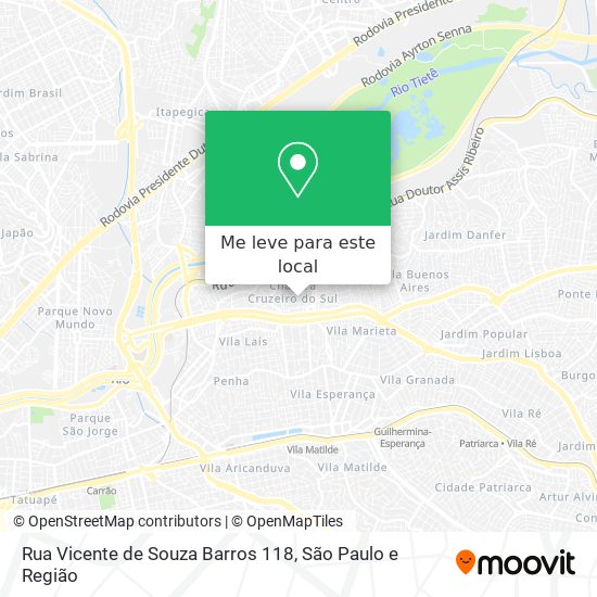 Rua Vicente de Souza Barros  118 mapa