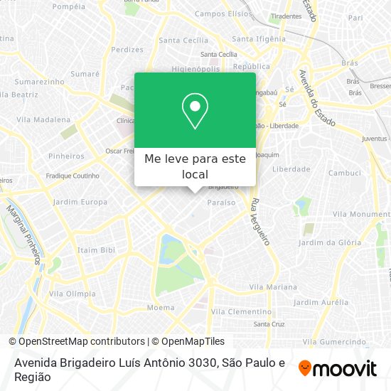 Avenida Brigadeiro Luís Antônio 3030 mapa