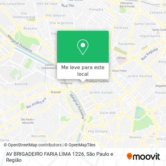 AV BRIGADEIRO FARIA LIMA 1226 mapa