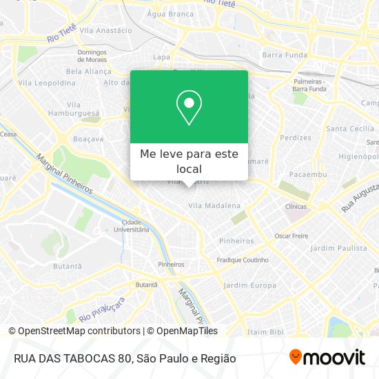 RUA DAS TABOCAS 80 mapa