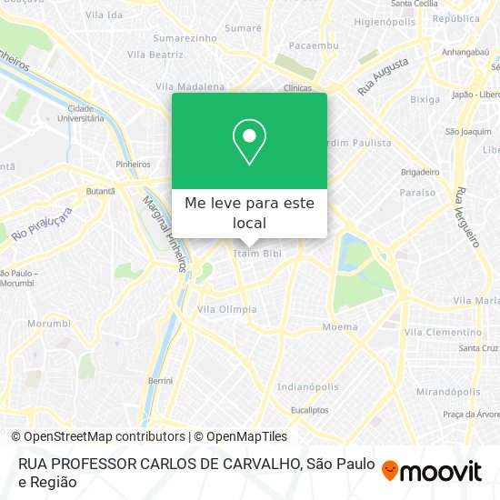 RUA PROFESSOR CARLOS DE CARVALHO mapa