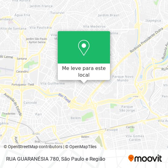 RUA GUARANÉSIA 780 mapa