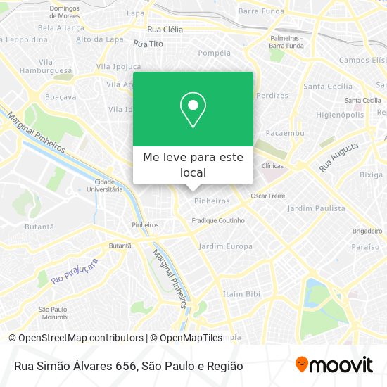 Rua Simão Álvares  656 mapa