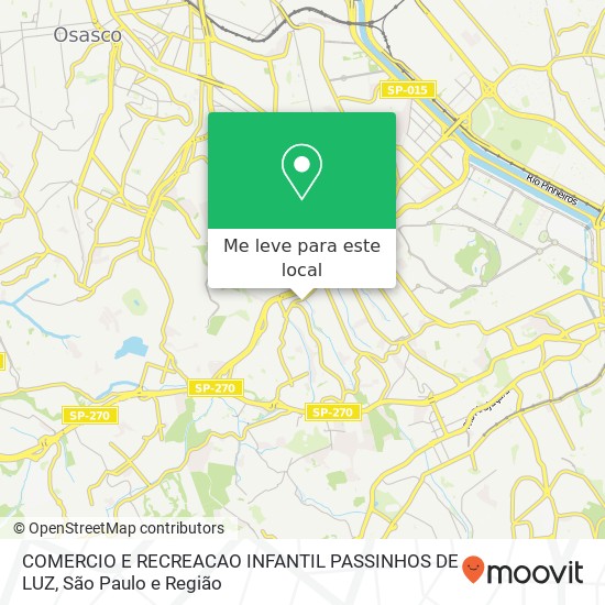 COMERCIO E RECREACAO INFANTIL PASSINHOS DE LUZ mapa