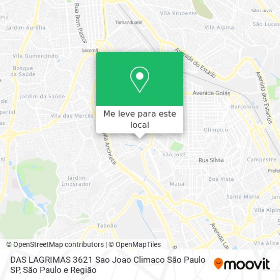 DAS LAGRIMAS  3621   Sao Joao Climaco   São Paulo   SP mapa