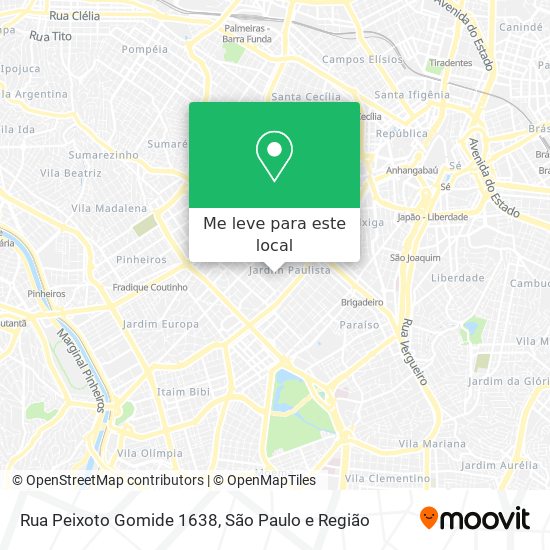 Rua Peixoto Gomide 1638 mapa