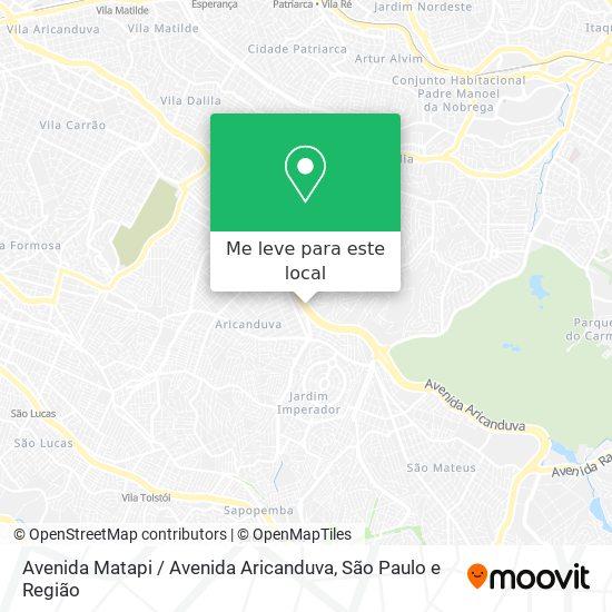 Avenida Matapi / Avenida Aricanduva mapa