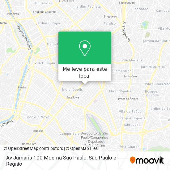Av  Jamaris  100   Moema  São Paulo mapa