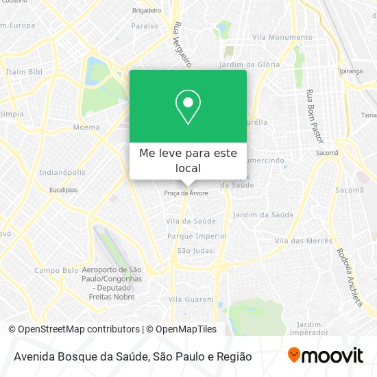 Avenida Bosque da Saúde mapa