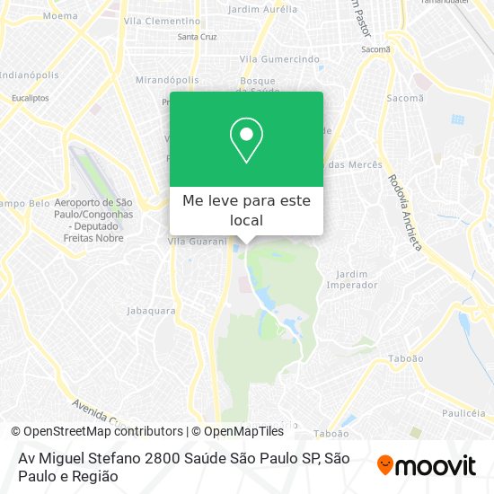 Av Miguel Stefano 2800   Saúde   São Paulo   SP mapa