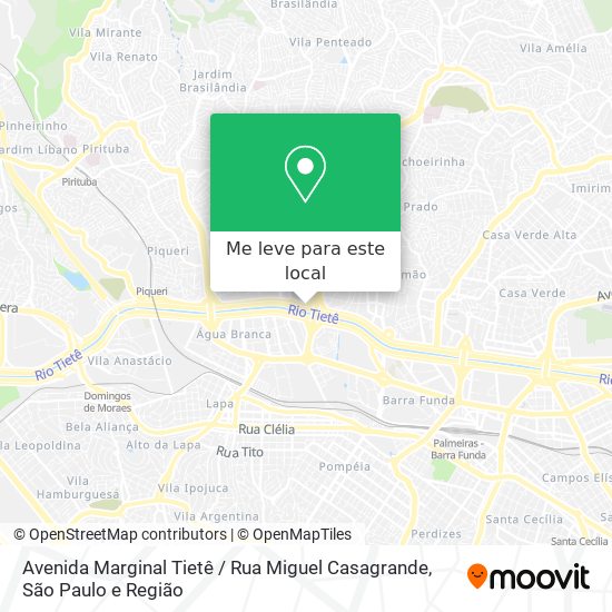 Avenida Marginal Tietê / Rua Miguel Casagrande mapa