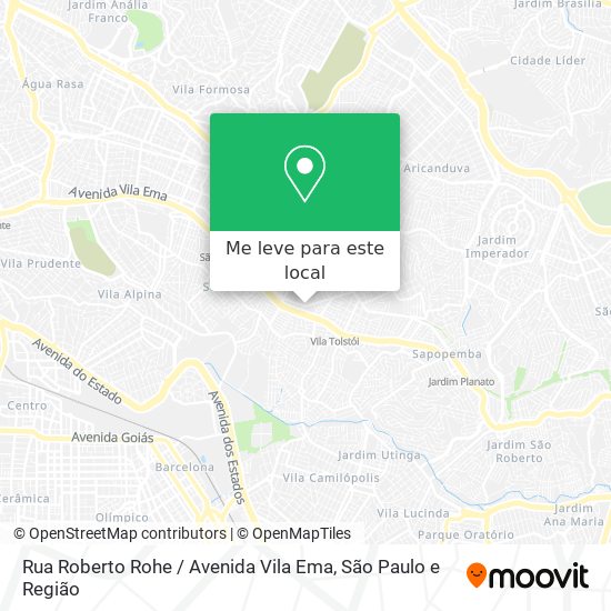 Rua Roberto Rohe / Avenida Vila Ema mapa