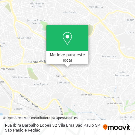 Rua Ibirá Barbalho Lopes  32   Vila Ema   São Paulo   SP mapa