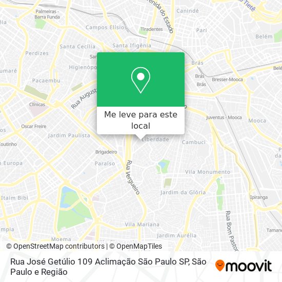 Rua José Getúlio  109  Aclimação   São Paulo SP mapa
