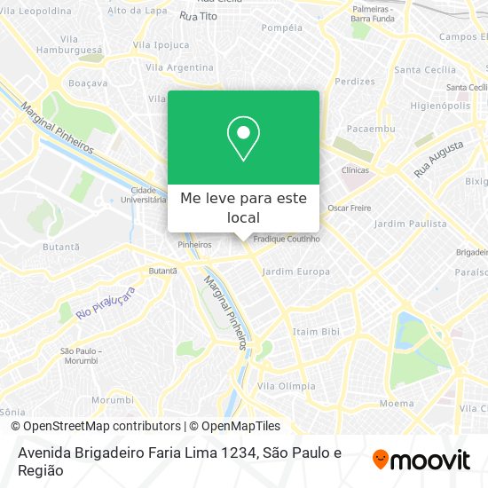 Avenida Brigadeiro Faria Lima 1234 mapa