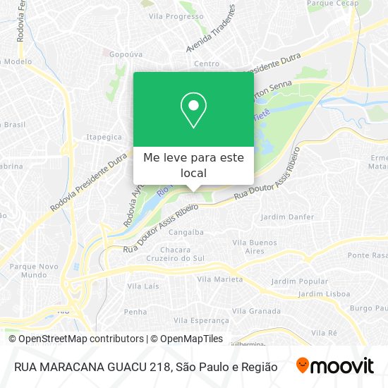 RUA MARACANA GUACU 218 mapa